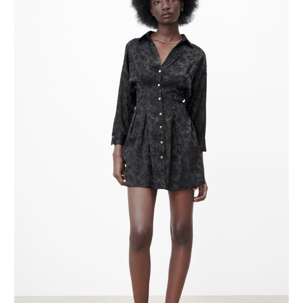 Zara JACQUARD SHIRT DRESS
BLACK​​